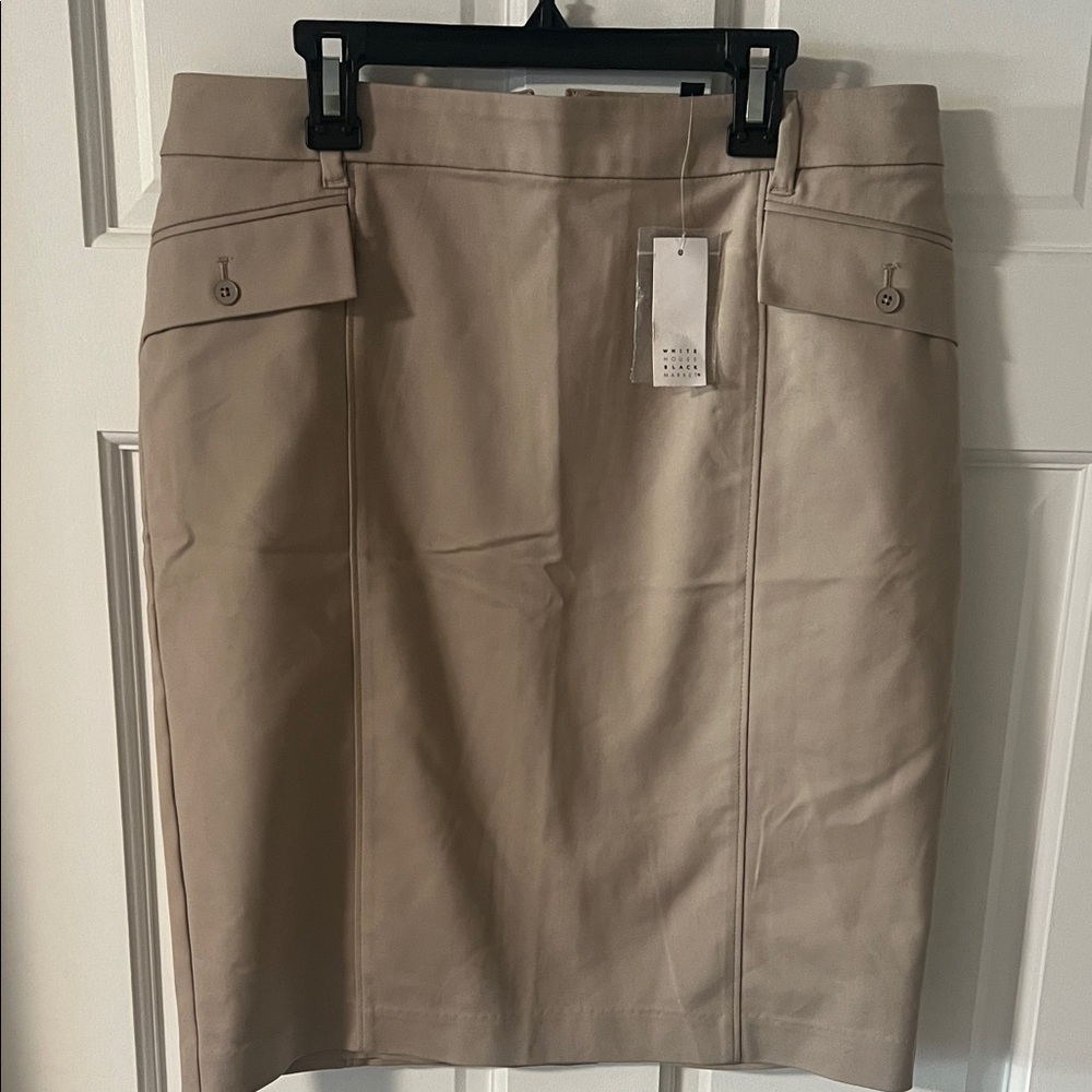 White House Black Market Tan Pencil Skirt Size 8 NEW
